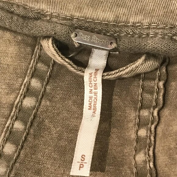 Free People Jacket Womens Small Brown Drape Front Raw Hem Distressed Zip Pockets - Picture 6 of 9